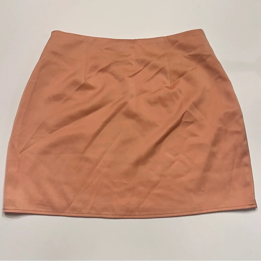 Le Lis Crop Camisole Top & Mini Skirt‎ Set in Nude Peach Rhinestones Size XS/S